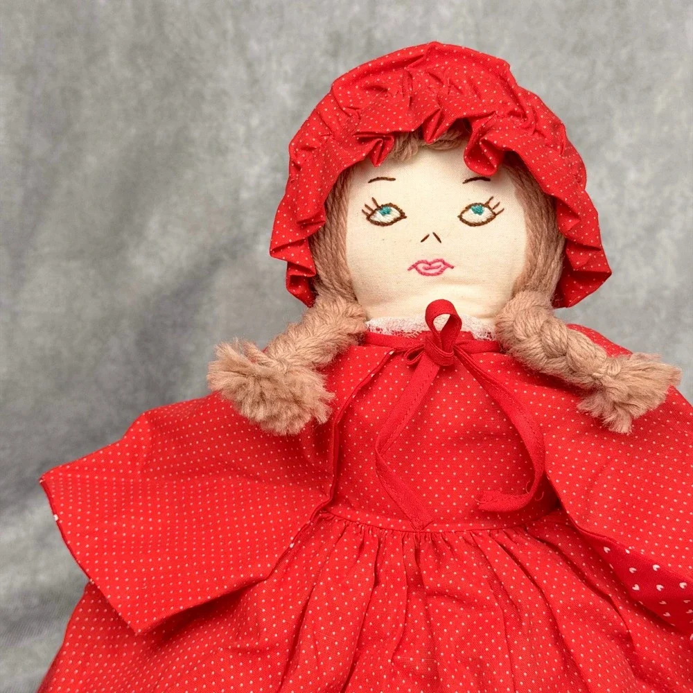 Vintage Topsy Turvy Reversible Doll Red Riding Hood Grandmother Wolf Handmade
